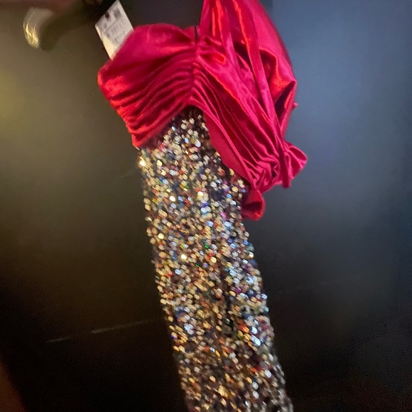 Beautiful ZARA hot pink and sequin dress - Picture 6 of 6